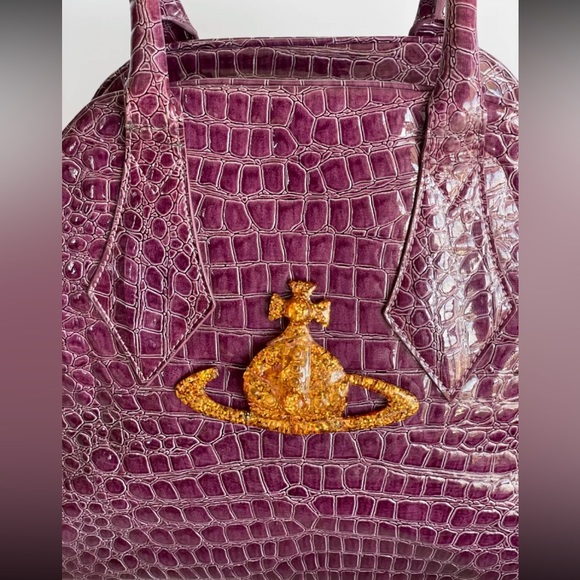 SOLD VINTAGE Vivienne Westwood croc embossed Yasmine Bag - Picture 2 of 9